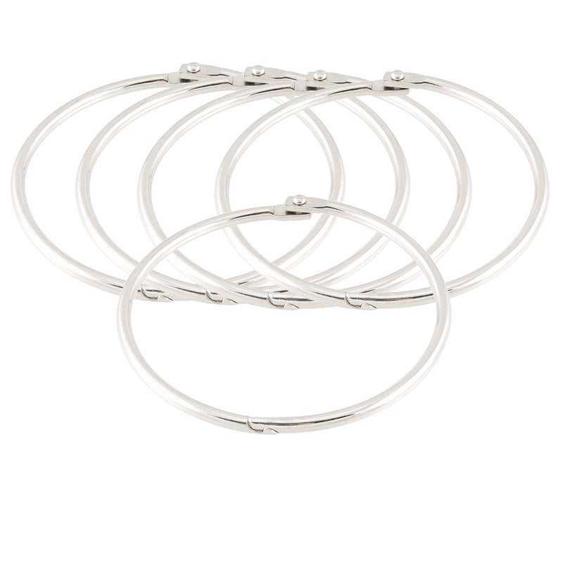 Large Metal Binder Rings 3.3 Inch 5 Pack for Books, Keys, Crafts, Scrapbooking