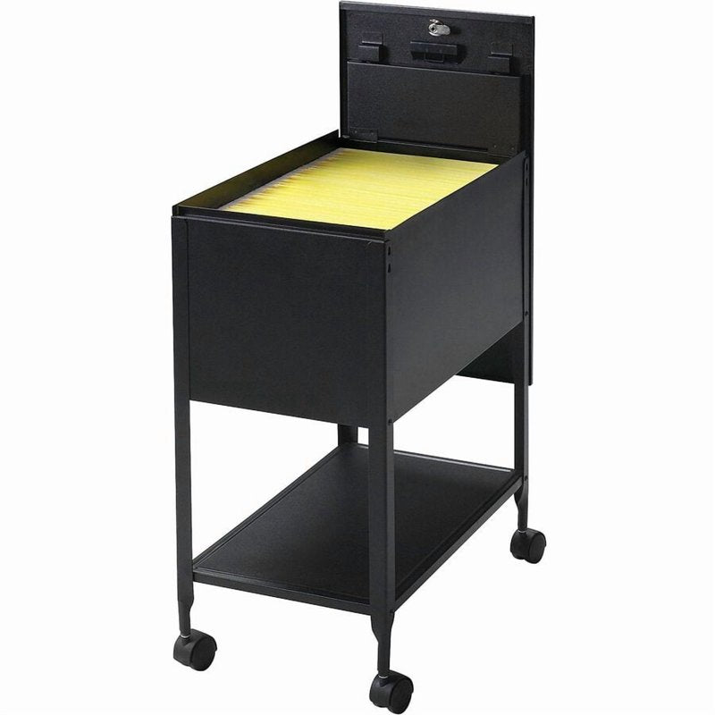 Lockable Mobile File Cabinet for Office & Home Storage - Black