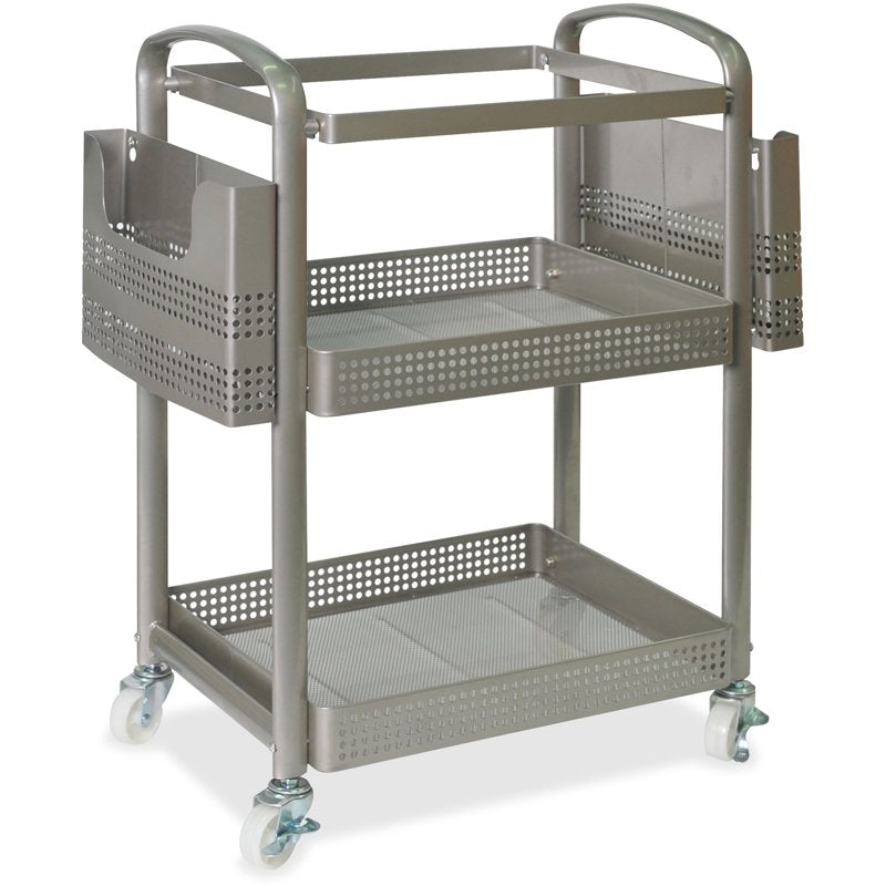 Lorell Mobile File Cart with Locking Casters - Champagne Gold