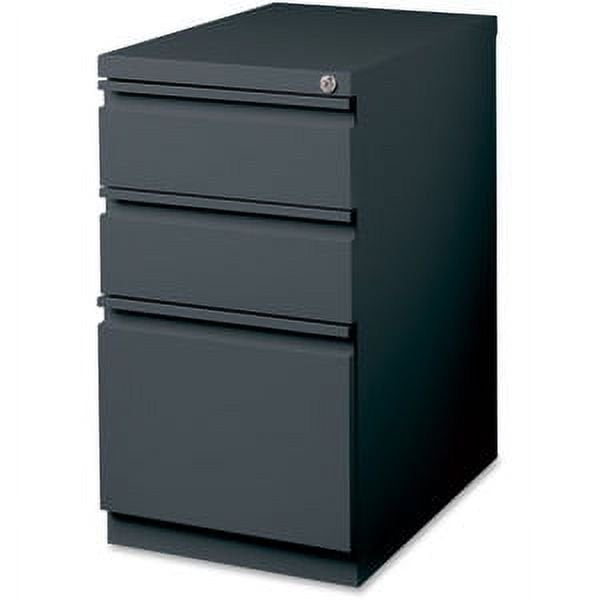 Mobile Pedestal File Cabinet with Lock and Casters, Charcoal Finish