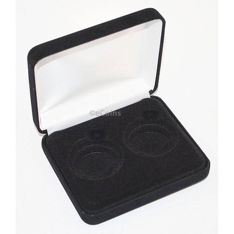 Set of 5 Black Felt Coin Display Gift Boxes for US Half Dollars