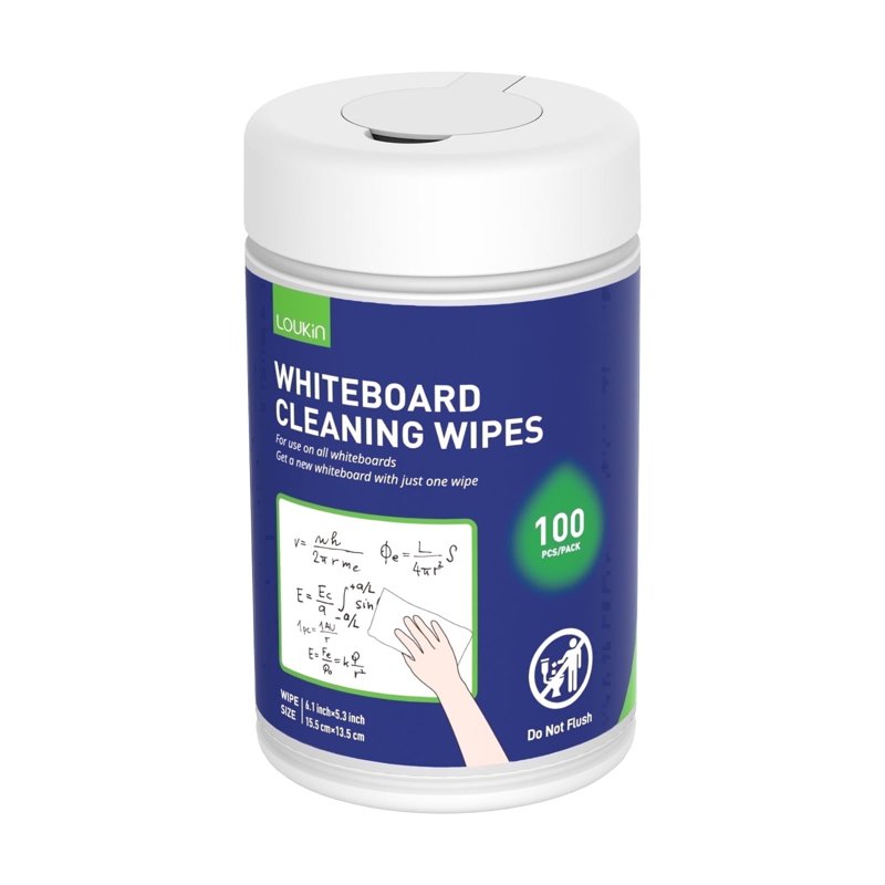 Whiteboard Cleaning Wipes - Non-Toxic Dry Erase Wipes for Mark Residue - 100 Count