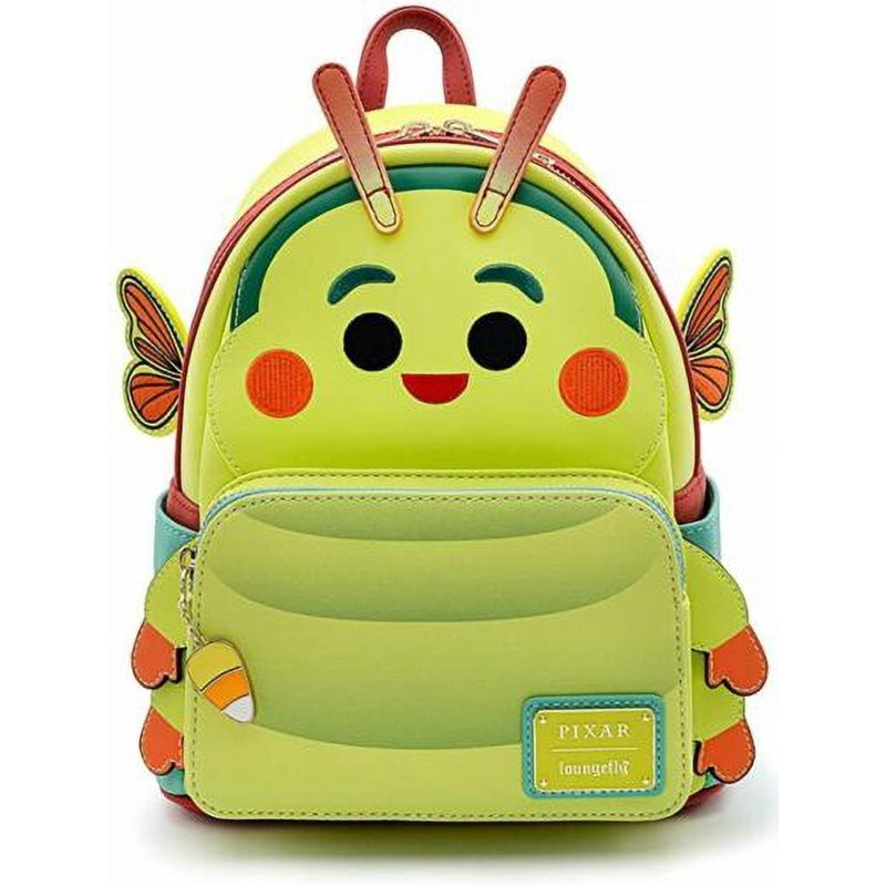 Mini Backpack for Women - The Bugs Life Heimlich Caterpillar Design, Faux Leather, Green