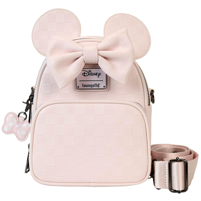 Checkered Minnie Mouse Backpack Crossbody & Convertible Bag