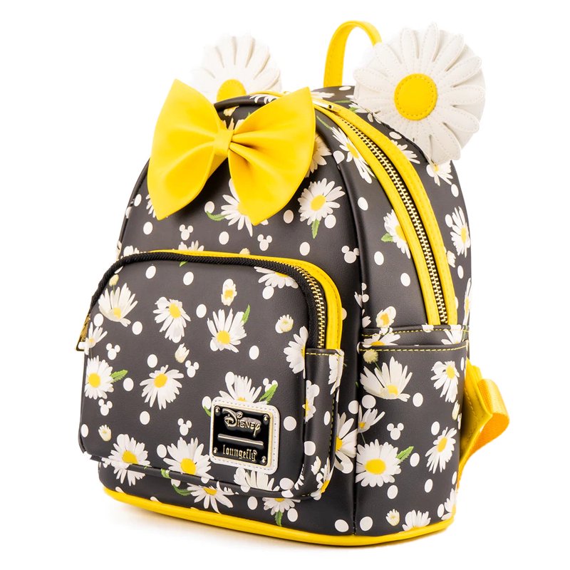 Kids Mini Backpack - Minnie Mouse Daisies, Vegan Leather, Adjustable Straps