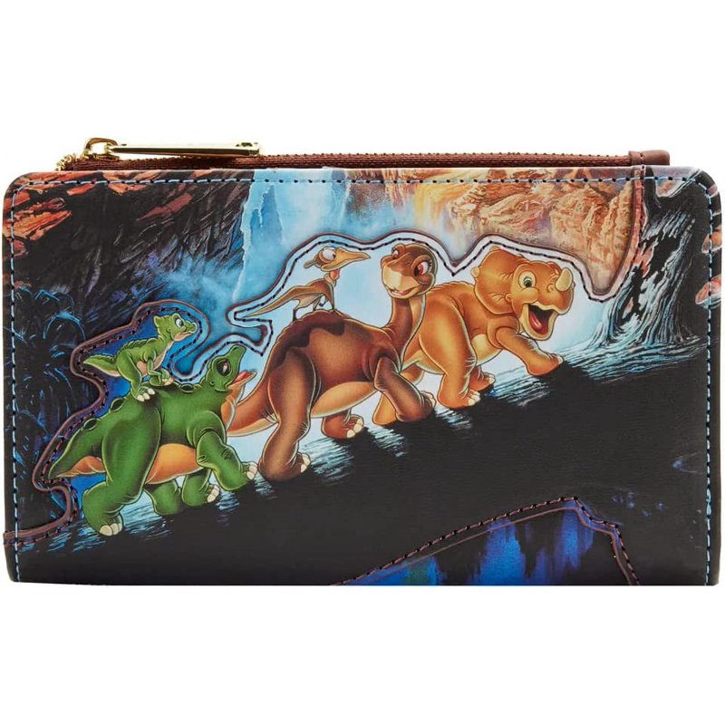 Land Before Time Poster Flap Wallet - Vegan Leather, Gold Hardware