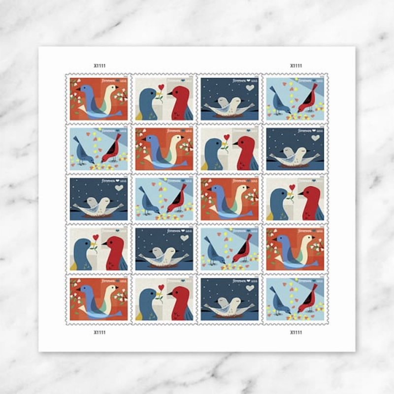 Love USPS Forever Postage Stamps Sheet of 20 Valentine Wedding Anniversary