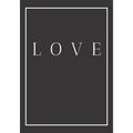Decorative Book for Interior Styling - Monochrome 'Love' Phrase, 7x10 Inches