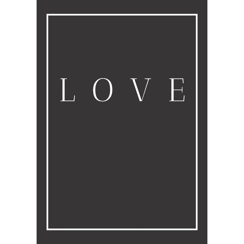 Decorative Book for Interior Styling - Monochrome 'Love' Phrase, 7x10 Inches