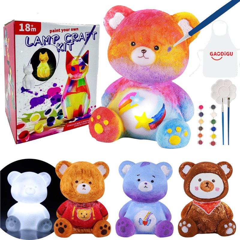 Kids Paint Your Own Bear Lamp Craft Kit - Art & Craft Supplies for Children