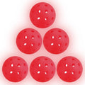 Glow in The Dark Pickleball Balls 6 Pack with Mesh Bag - Red Variation