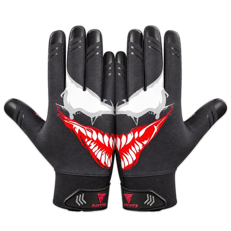 Youth Football Receiver Gloves with Sticky Grip for Catching & Training
