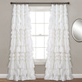 Textured Window Curtain Panel with Pom Poms - 84 x 52 Inches, Multiple Colors