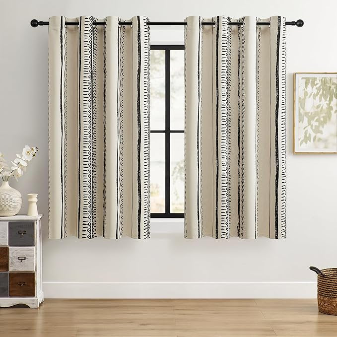 Luxury Boho Blackout Curtains - Thermal Insulated Window Drapes for Privacy & Energy Saving