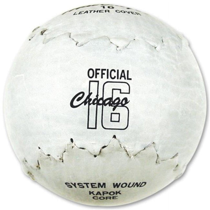 16-Inch Youth Softball with White Leather Cover and Kapok Center