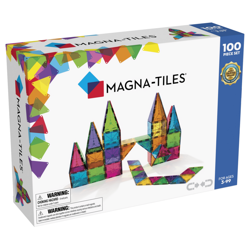 Magna-Tiles Classic 100-Piece Magnetic Building Set for Kids & Classroom