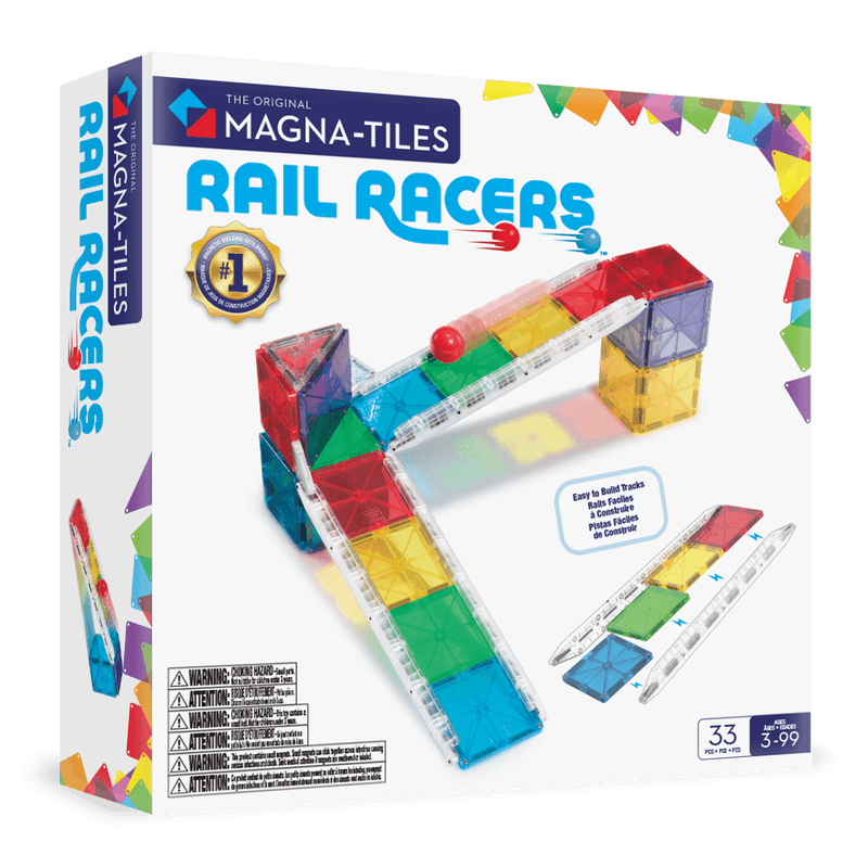 Magna-Tiles Rail Racers 33-Piece Magnetic Construction Set for Kids