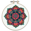 Mandala Punch Needle Kit with Embroidery Hoop and Stamped Fabric - Complete Craft Set