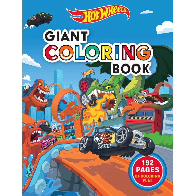Giant Hot Wheels Coloring Book with 192 Pages for Kids - Officiel Toy