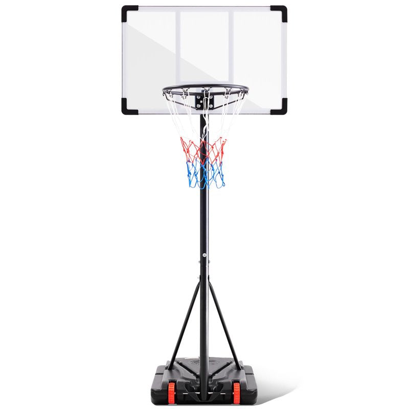 Kids Adjustable Portable Basketball Hoop with Enlarge Base and Backboard - Indoor & Outdoor Use