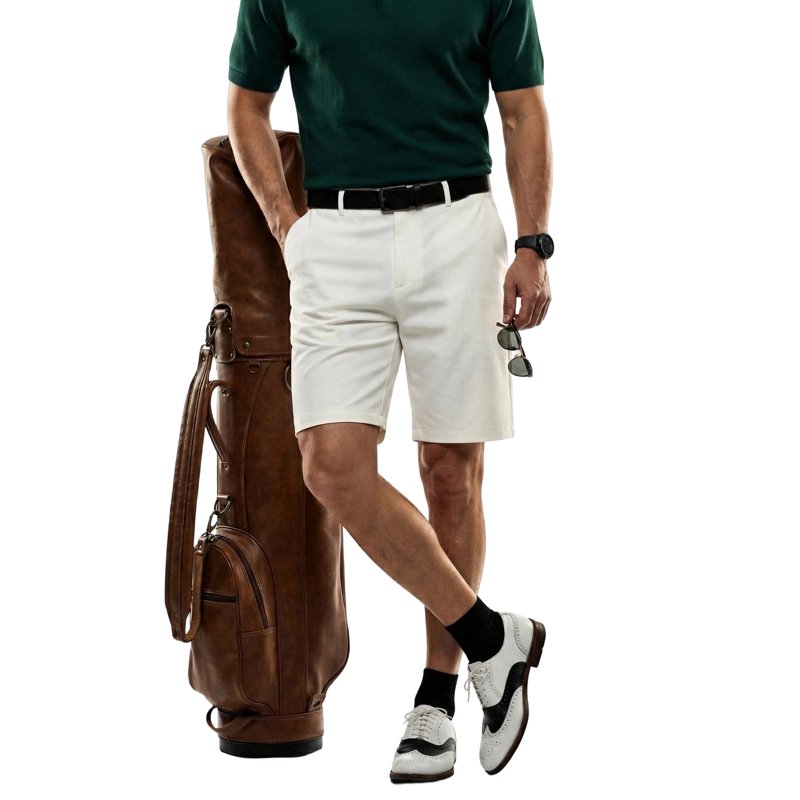 Men's 9-Inch Golf Shorts with Hidden Expandable Waist - Lightweight Bermuda