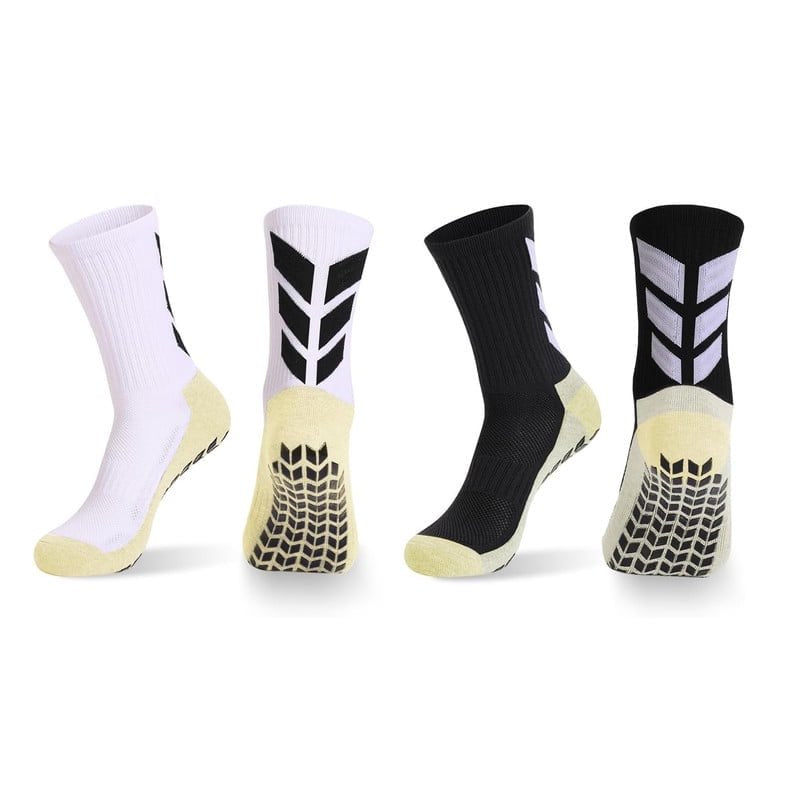 MENDENG Grip Socks Soccer/Football Non-Slip Set: Black & White (Variation: BlackWhite-Set01)