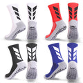 4 Pack Men’s Grip Socks Non Slip Soccer Socks - Black White Blue Red - Variation: BlackWhiteRedLlue-Set03