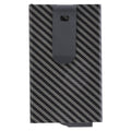Men's Metal Card Holder with Money Clip - Slim Black Wallet