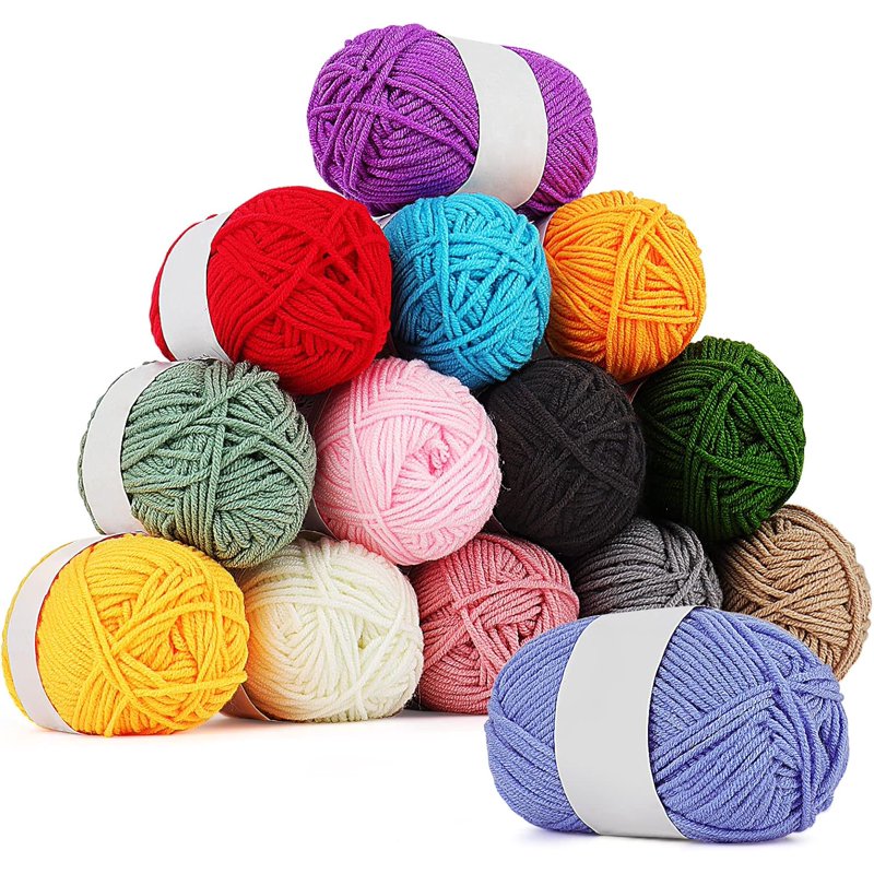 Kids Crochet Kit with Soft Yarn for Beginners - Colorful Hand Knitting Supplies