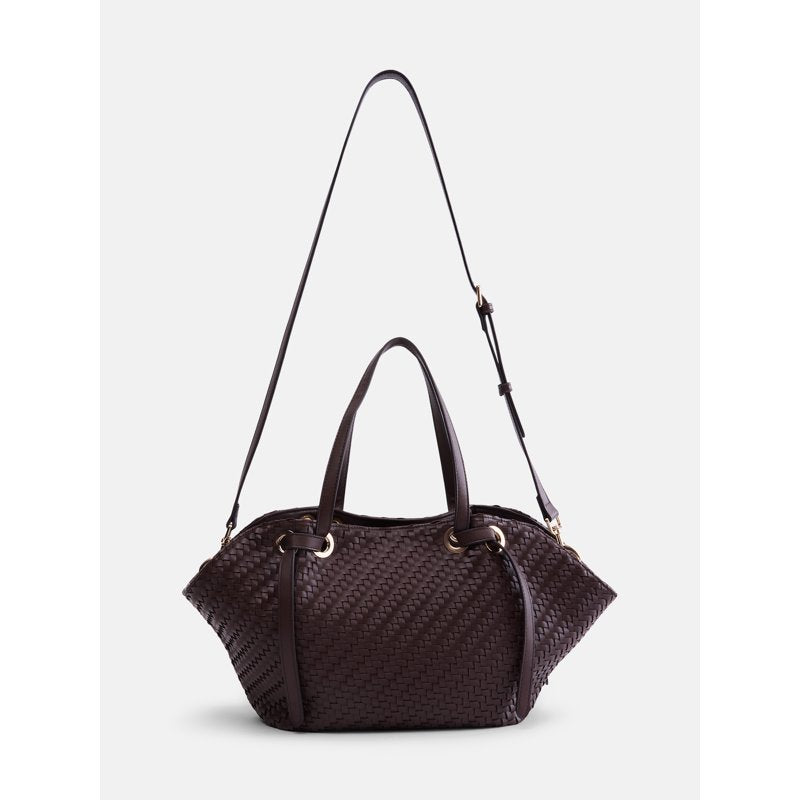 Women's Mini Clam Tote Bag - Stylish Woven Compact Carryall
