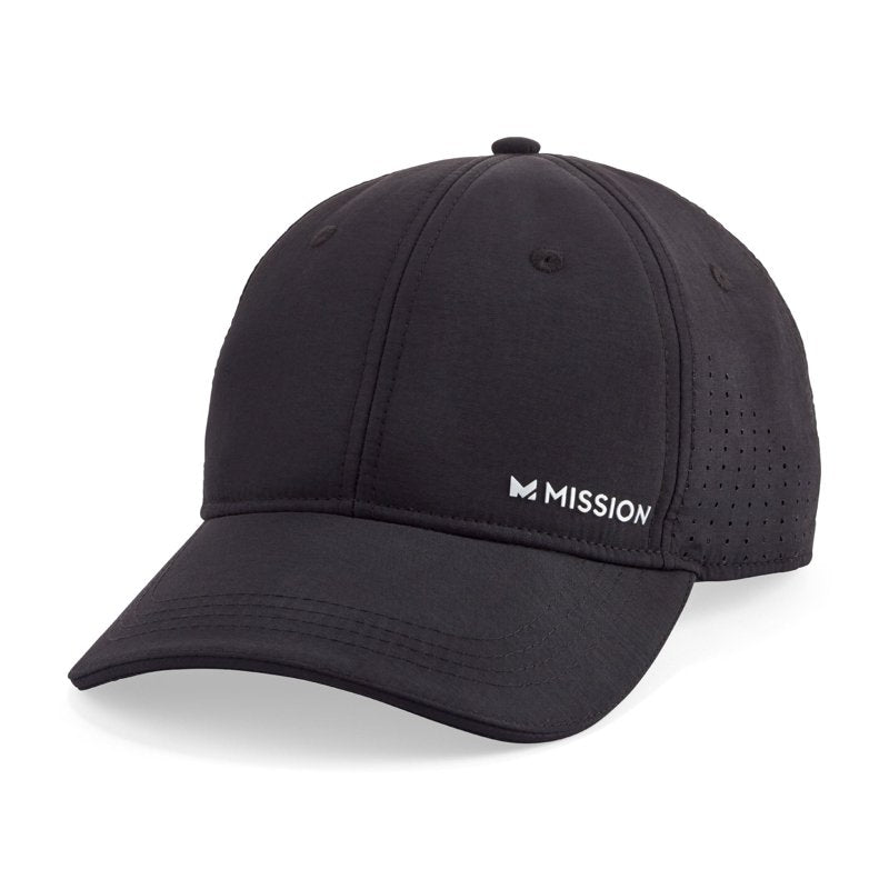 Vented Cooling Performance Baseball Cap for Men & Women - Unisex Black Hat