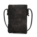 Women's Crossbody Bag - Vegan Leather, Laser-Cut Design, Adjustable Strap