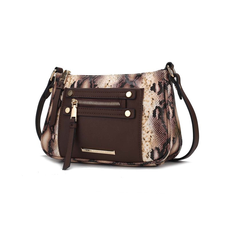 Crossbody Bag for Women - Vegan Leather, Snake Embossed, Daily Use