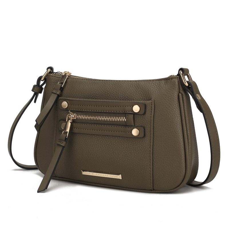 Vegan Leather Crossbody Bag for Women - Stylish Daily Purse with Gold Hardware
