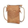 Vegan Leather Crossbody Bag with Silver Accents - Elegant Tote for Women