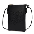 Elegant Faux Leather Crossbody Bag for Women - Structured Tote with Silver Accents