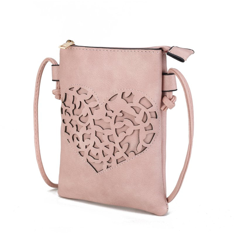Vegan Leather Crossbody Bag for Women - Elegant Tote with Silver Accents