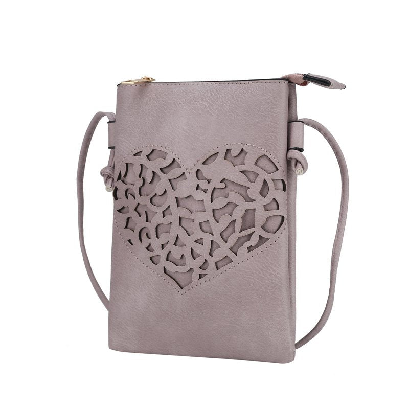 Vegan Leather Crossbody Bag for Women - Elegant Tote with Silver Accents