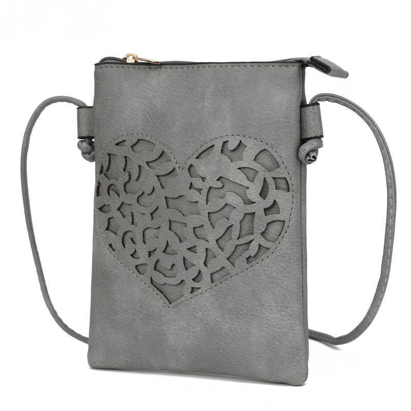 Vegan Leather Crossbody Bag for Women - Elegant Tote with Silver Accents