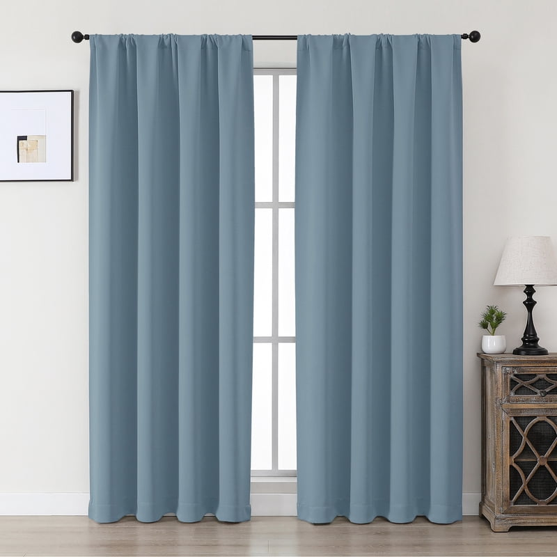 Aether 40x72 Mineral Blackout Curtains - 2 Panels, 72 Inch, Thermal Drapes for French / Sliding Glass Door - 40" W x 72" L