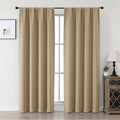 Aether 40x72 Taupe Blackout Curtains - 2 Panels, 72-Inch Long Thermal Drapes for French Doors