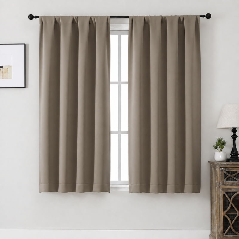 Aether Latte 40x54in Blackout Curtains 2 Panels - Thermal Insulated Room Darkening