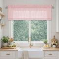 MKHILL Blush Pink 42x14-Inch Crushed Valances, 2 Pack - Lightweight Rod Pocket Window Treatments