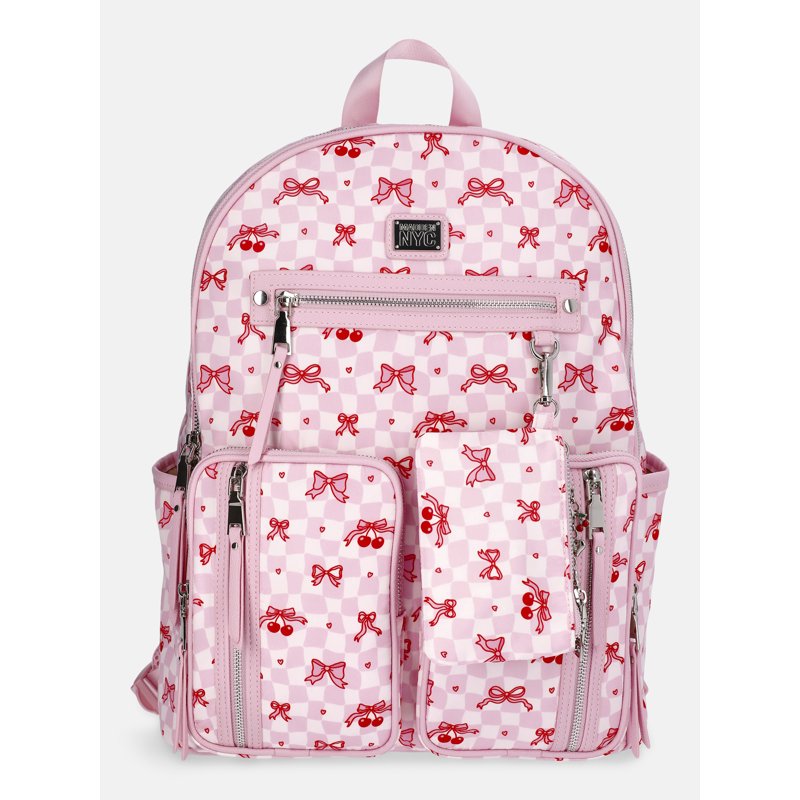 Women's Double Pocket Dome Backpack - Multi-Color Nylon Travel & School Bag