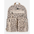 Women's Double Pocket Dome Backpack with Detachable Pouch - Leopard Print