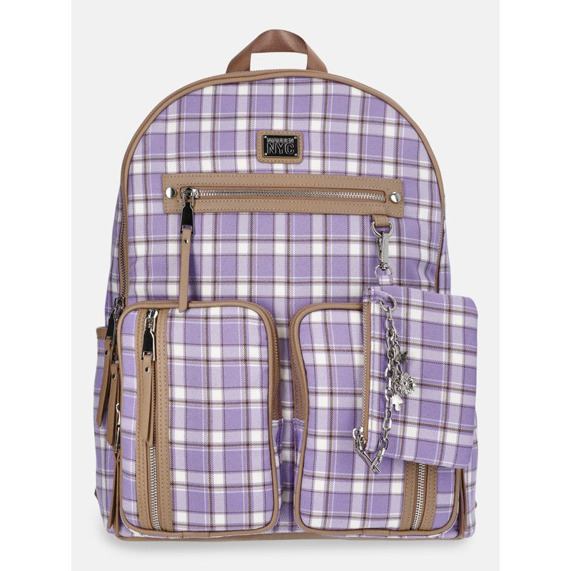 Women's Double Pocket Dome Backpack with Detachable Pouch - Multi Color