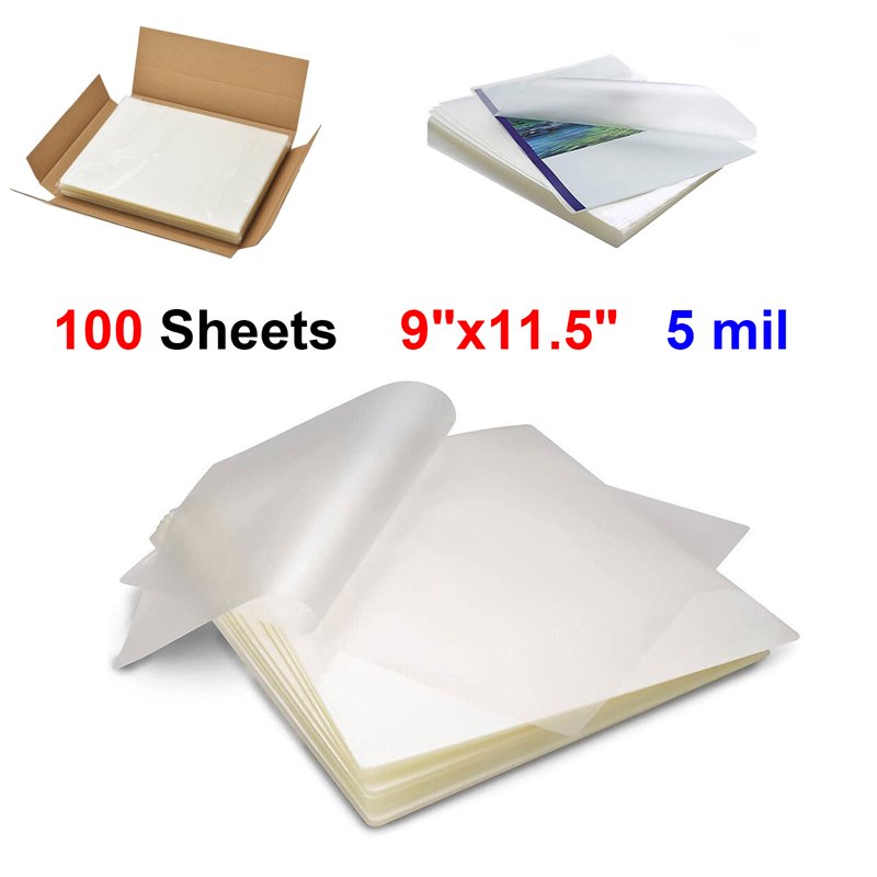 Clear Thermal Laminating Sheets 9x11.5 Inches 5 Mil Pack of 100+