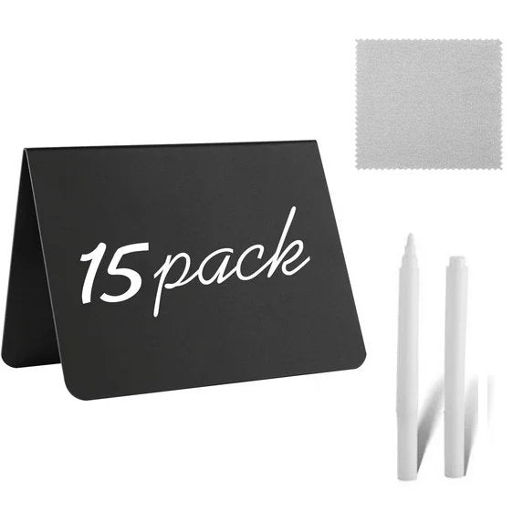 Mini Chalkboard Signs 4x3 Inches Set of 15 for Food Parties Weddings and Events
