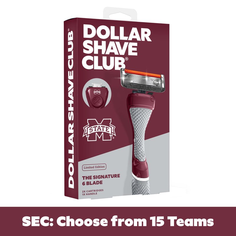 College 6-Blade Razor Starter Set with Custom Team Colors - Grooming Kit