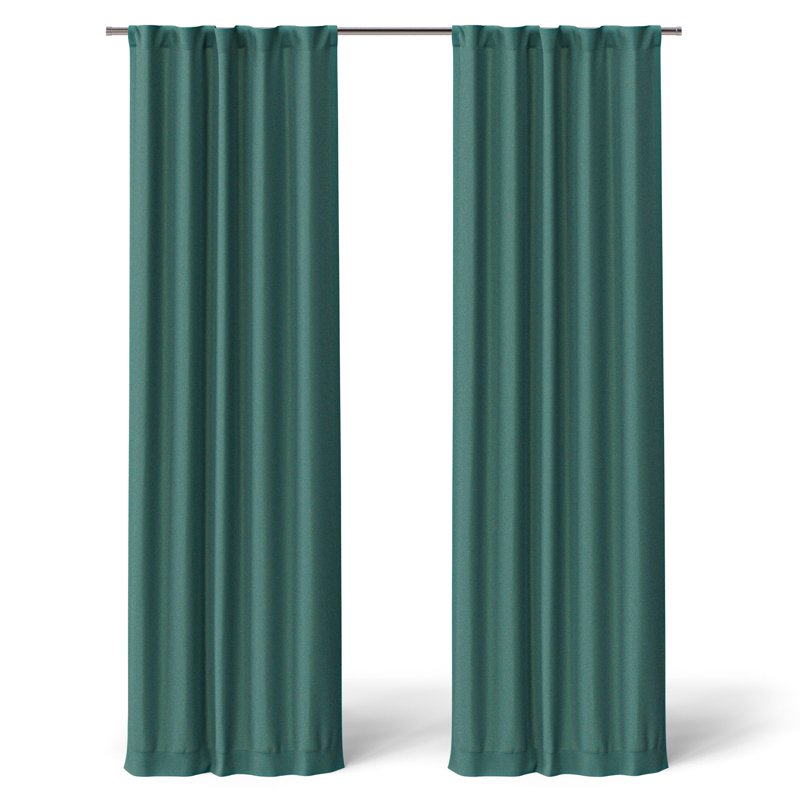 Kids Blackout Curtain Panel Pair - Dark Green, Rod Pocket & Back Tabs, 30x95 Inches